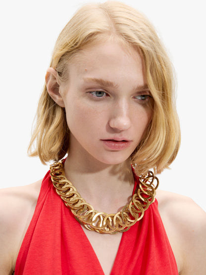 Short Necklace With Intertwined Hoops