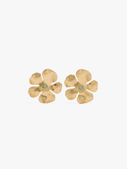 Maxi Flower Earrings With Stone