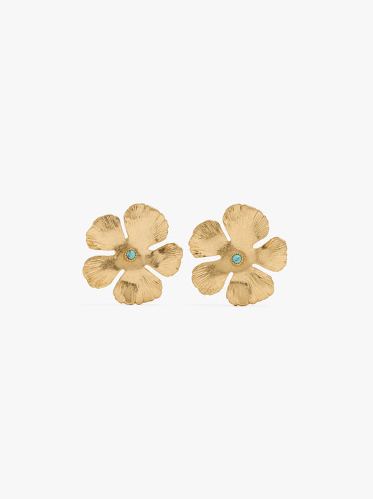 Maxi Flower Earrings With Stone