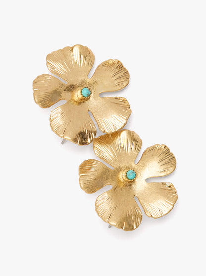 Maxi Flower Earrings With Stone
