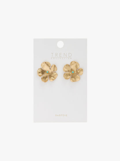 Maxi Flower Earrings With Stone
