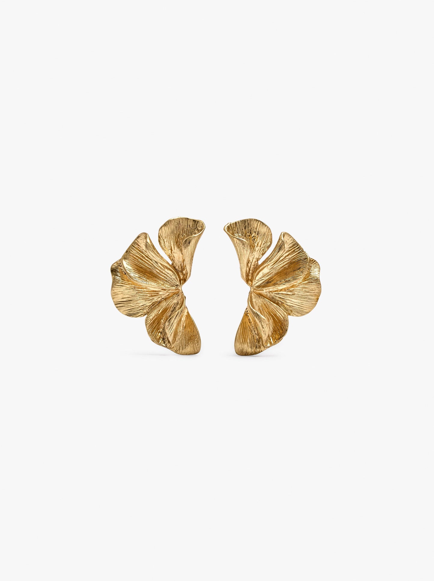Maxi Half-Flower Earrings With Embossed Detail