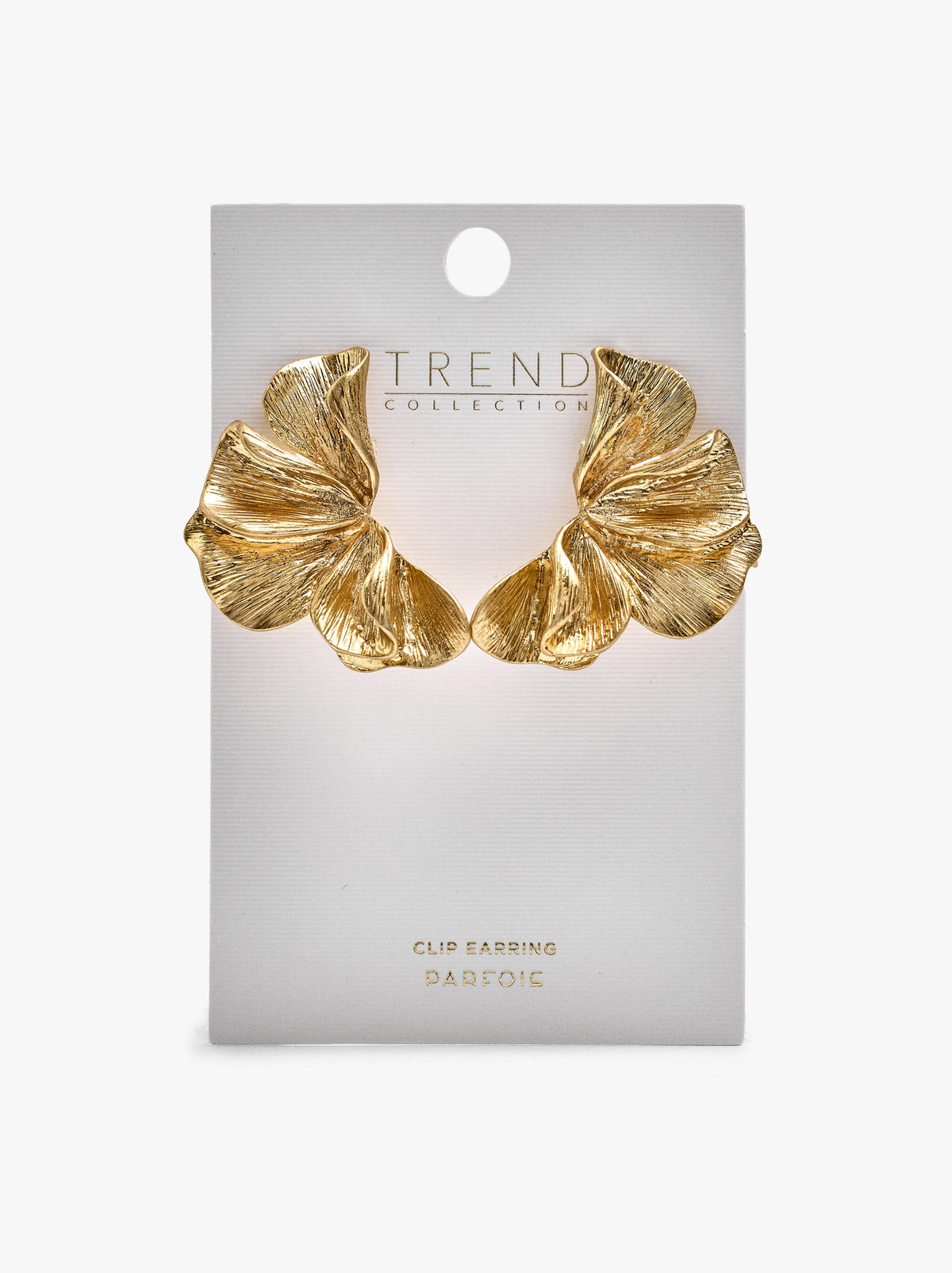 Maxi Half-Flower Earrings With Embossed Detail