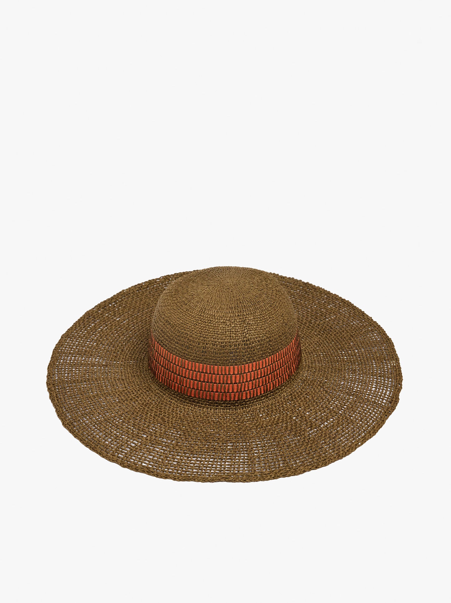 Paper Straw Effect Hat With Stripes