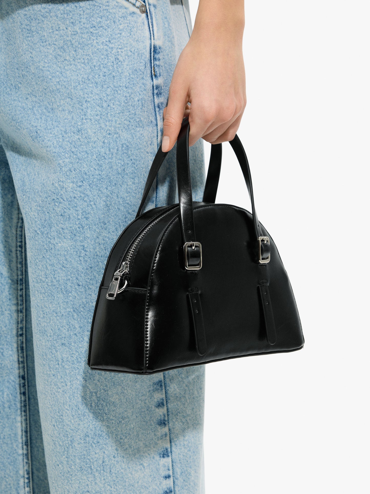 Rounded Tote Bag With Crossbody Strap