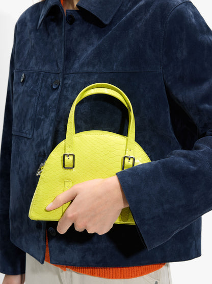Rounded Tote Bag With Texture