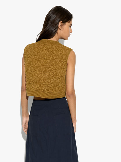 Vest With Topstitching 100% Cotton