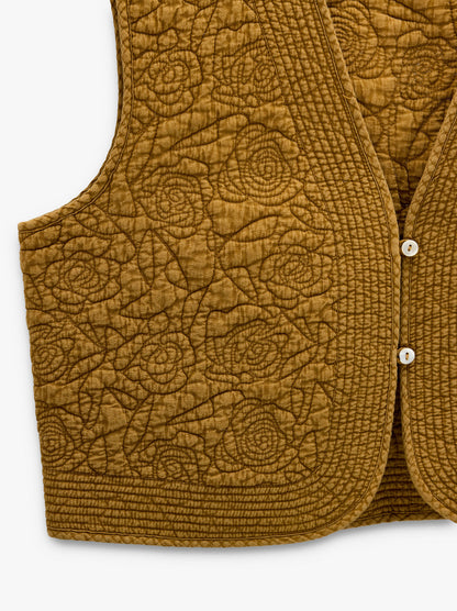 Vest With Topstitching 100% Cotton