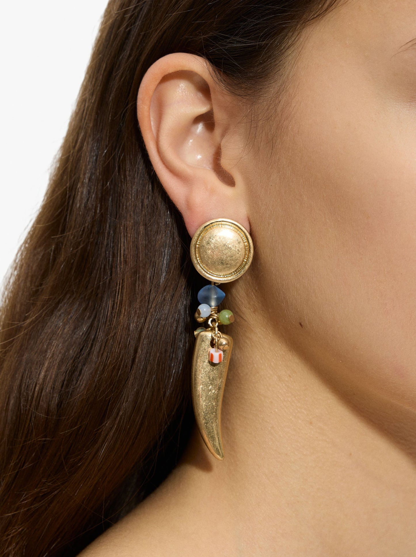 Long Earrings With Multicolor Beads