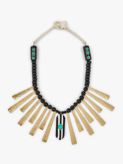 Short Necklace With Beads And Bars