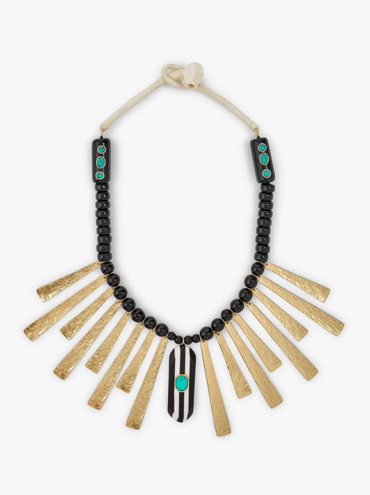 Short Necklace With Beads And Bars