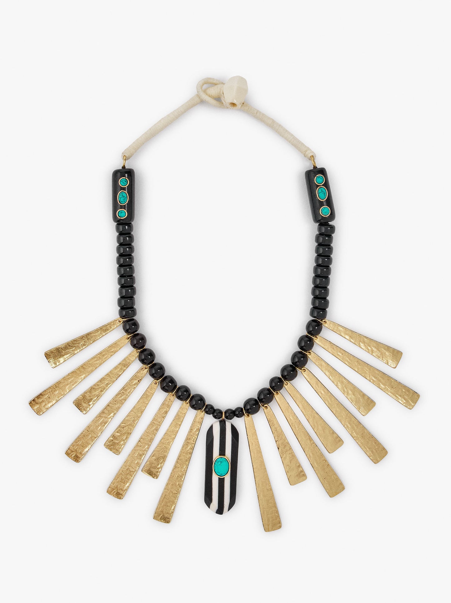 Short Necklace With Beads And Bars
