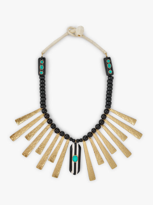Short Necklace With Beads And Bars