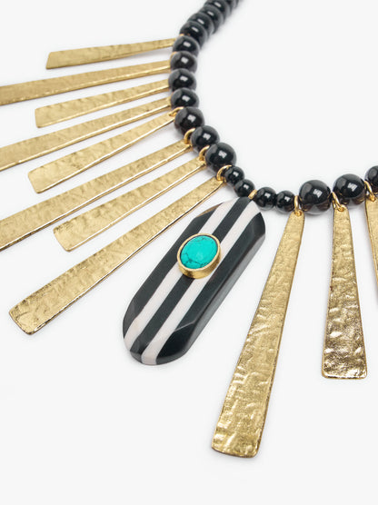 Short Necklace With Beads And Bars