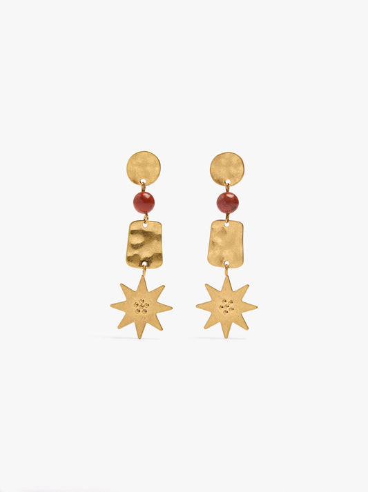 Long Earrings With Stone And Star