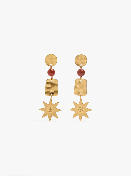 Long Earrings With Stone And Star