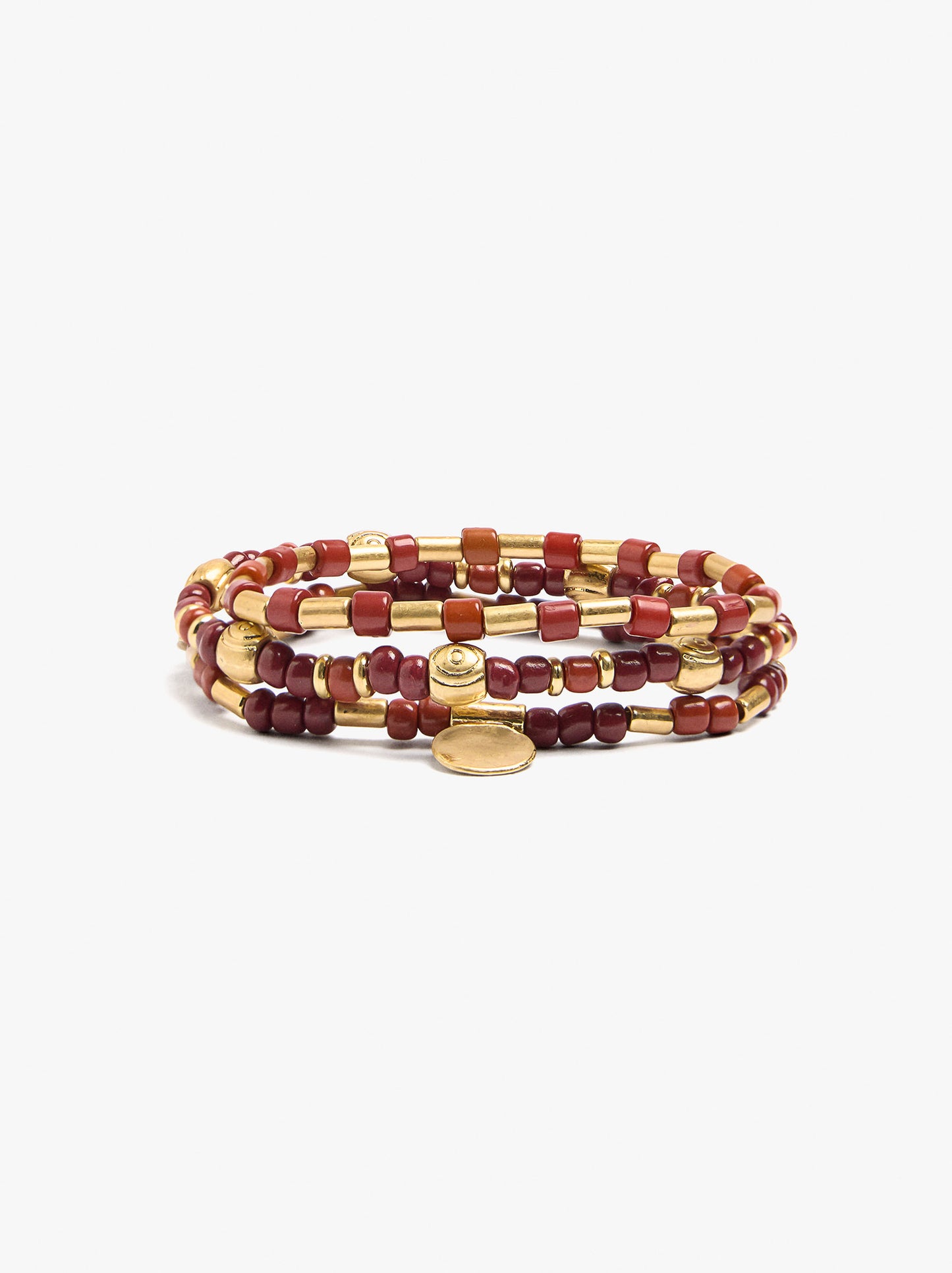 Set Of Elastic Bracelets With Beads