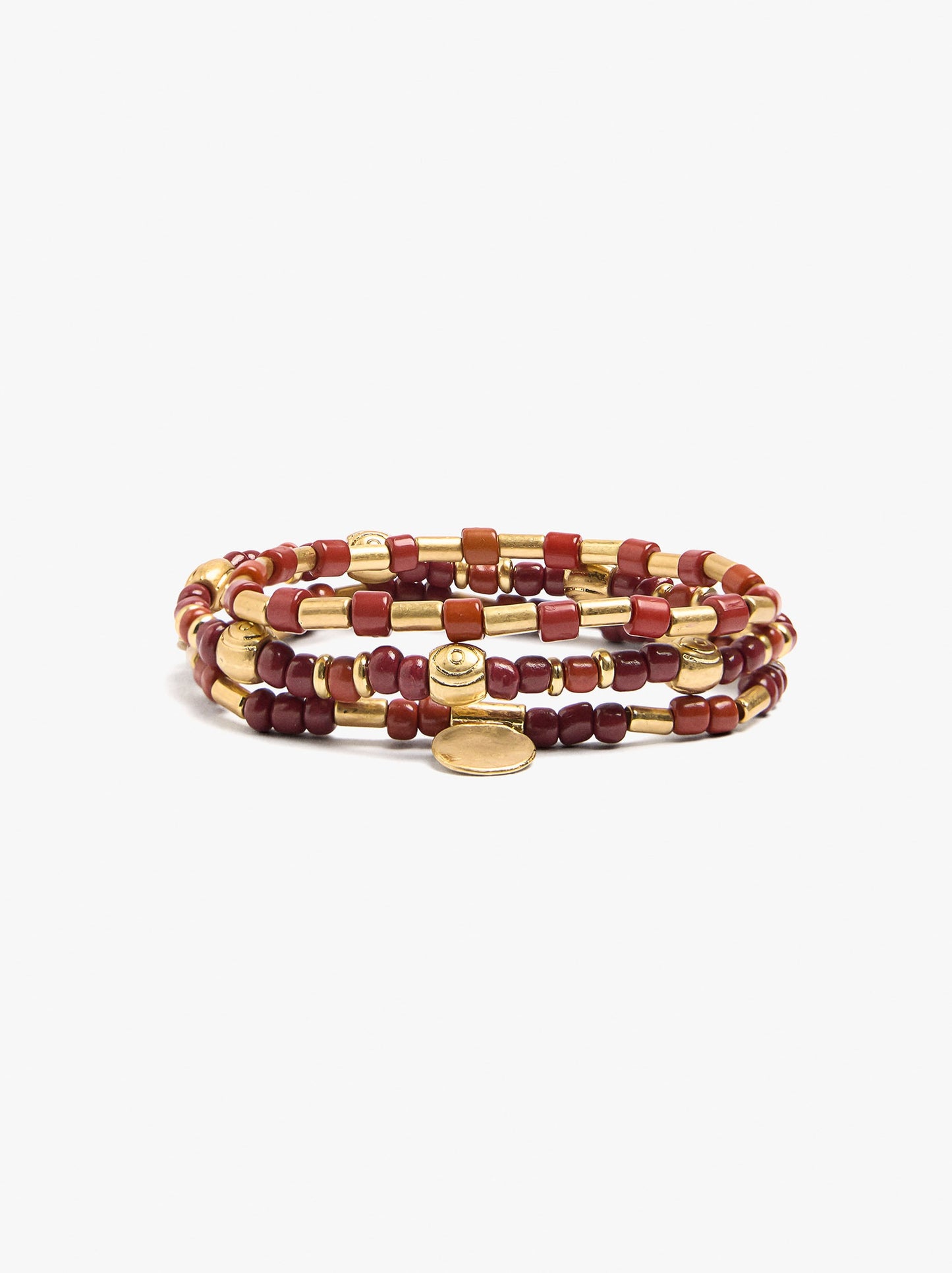 Set Of Elastic Bracelets With Beads