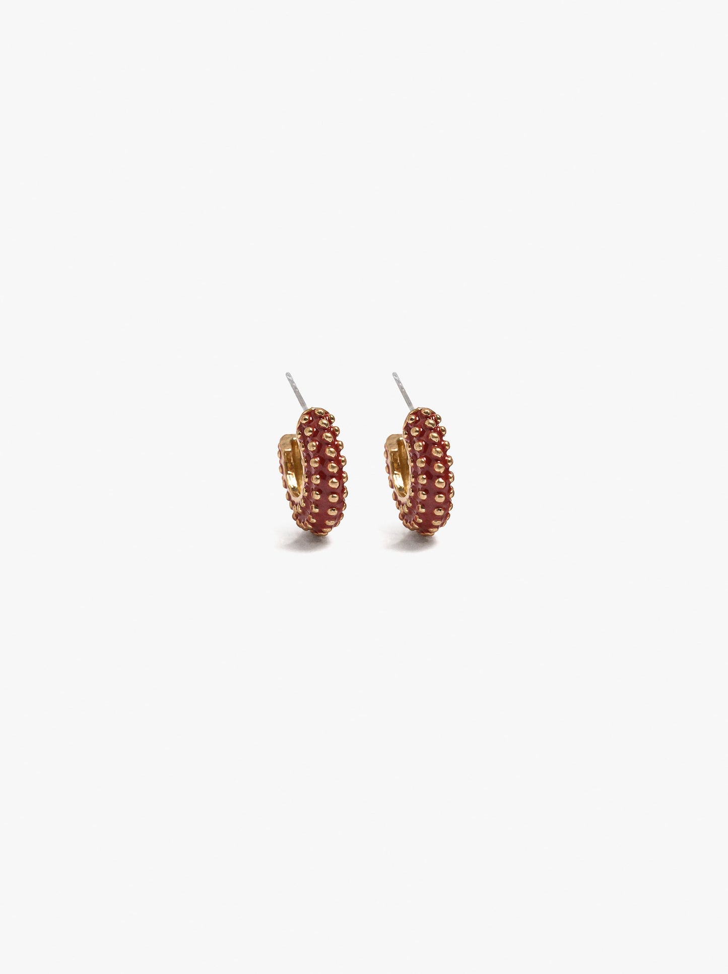 Hoop Earrings With Enamel And Embossed