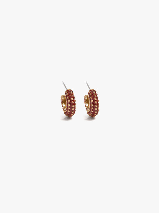 Hoop Earrings With Enamel And Embossed