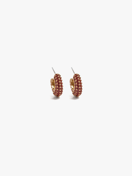 Hoop Earrings With Enamel And Embossed