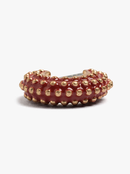 Hoop Earrings With Enamel And Embossed