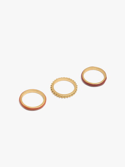 Set Of Rings With Enamel
