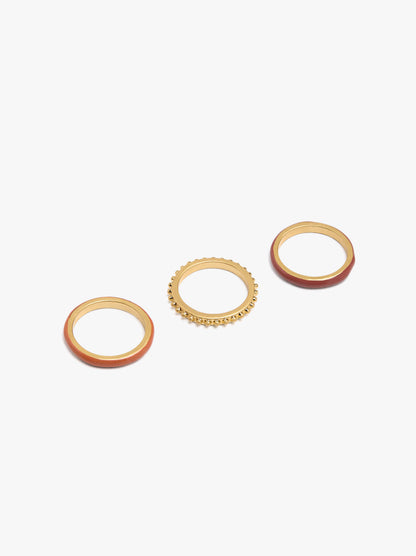 Set Of Rings With Enamel