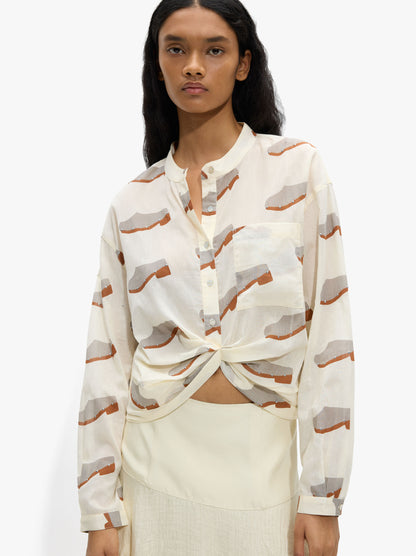 Blouse With Printed Clogs 100% Cotton