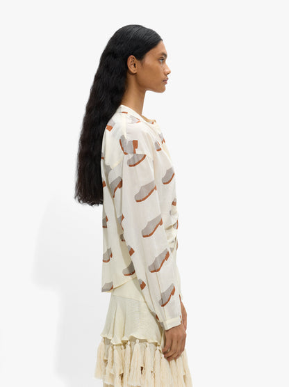 Blouse With Printed Clogs 100% Cotton