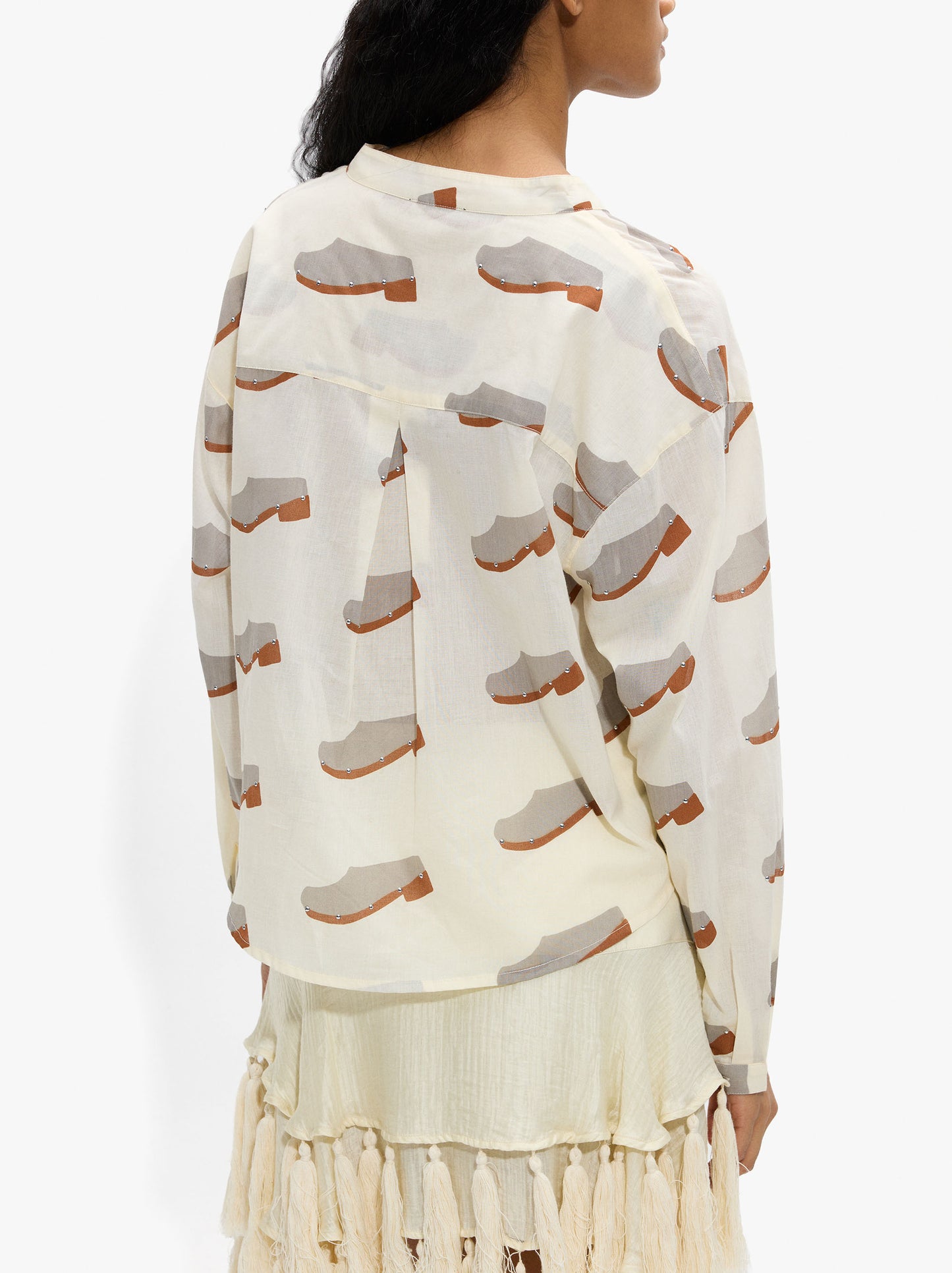 Blouse With Printed Clogs 100% Cotton