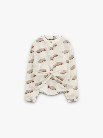 Blouse With Printed Clogs 100% Cotton