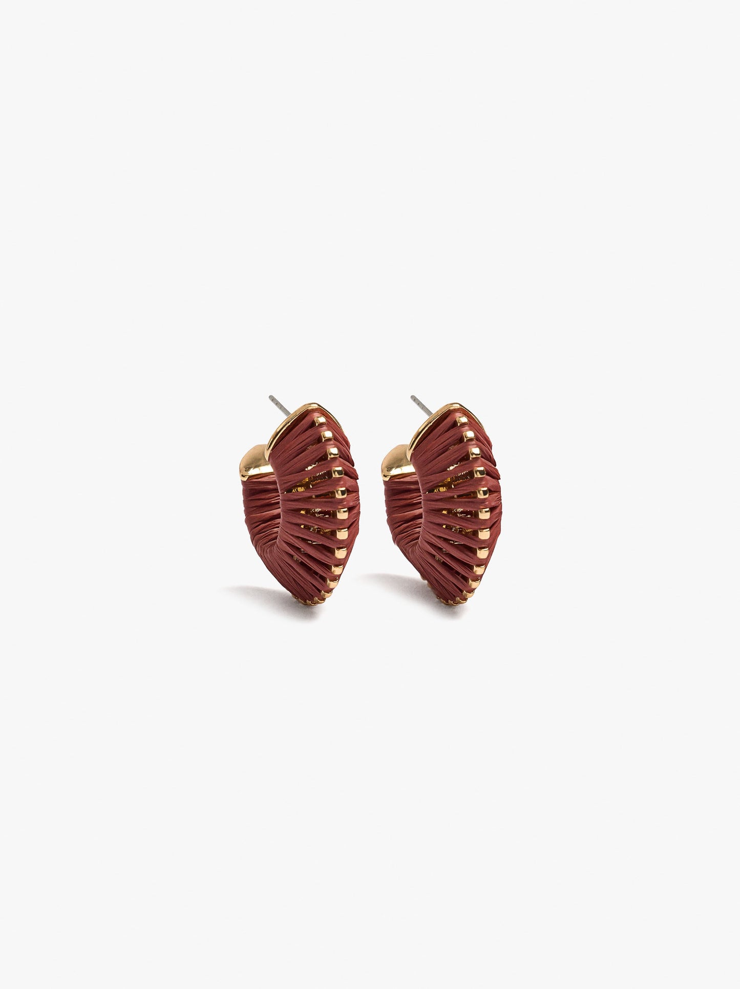 Structured Hoop Earrings With Raffia