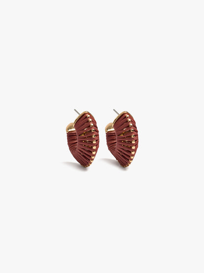 Structured Hoop Earrings With Raffia