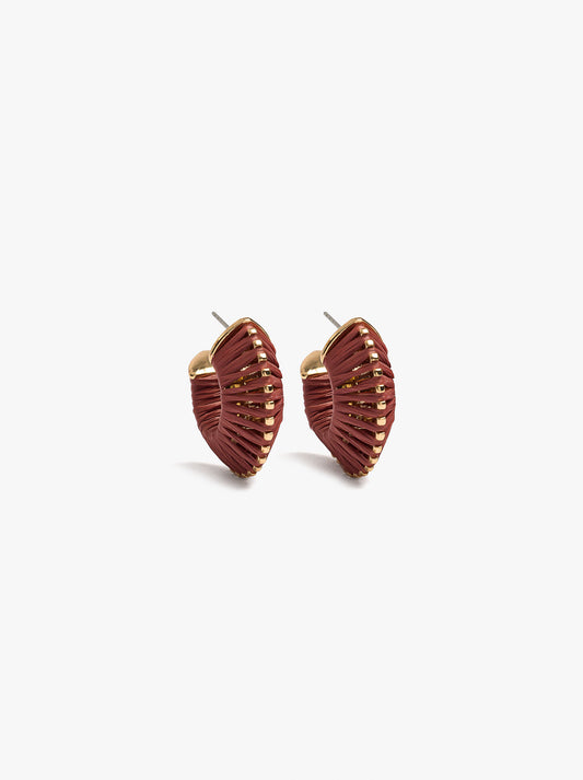 Structured Hoop Earrings With Raffia
