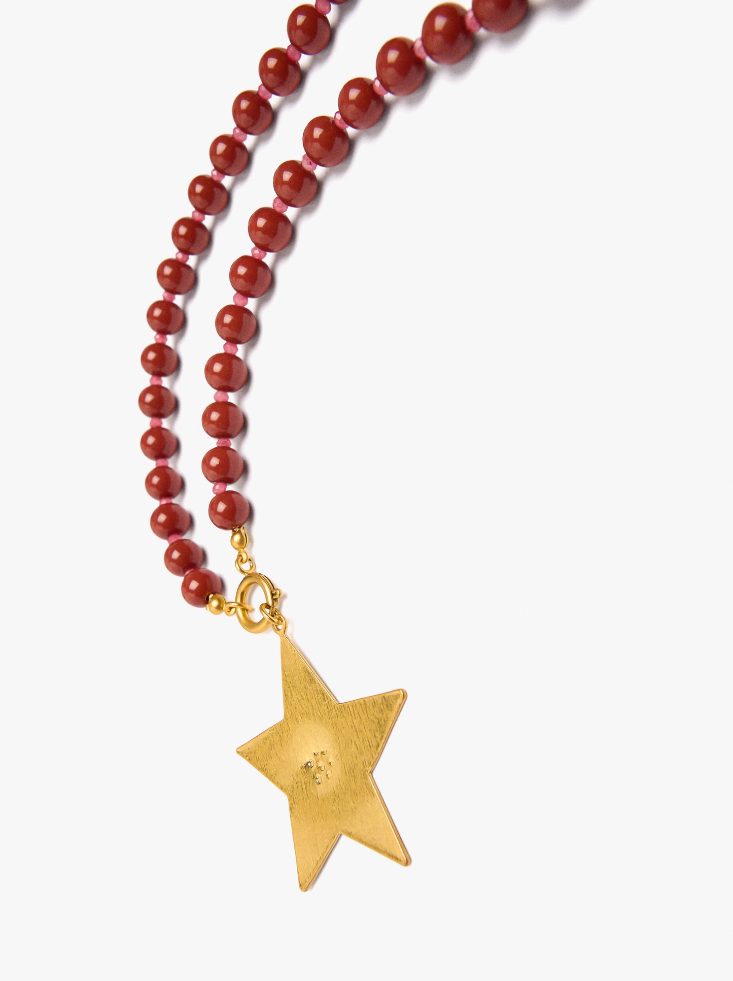 Necklace With Stone Beads With Star Pendant