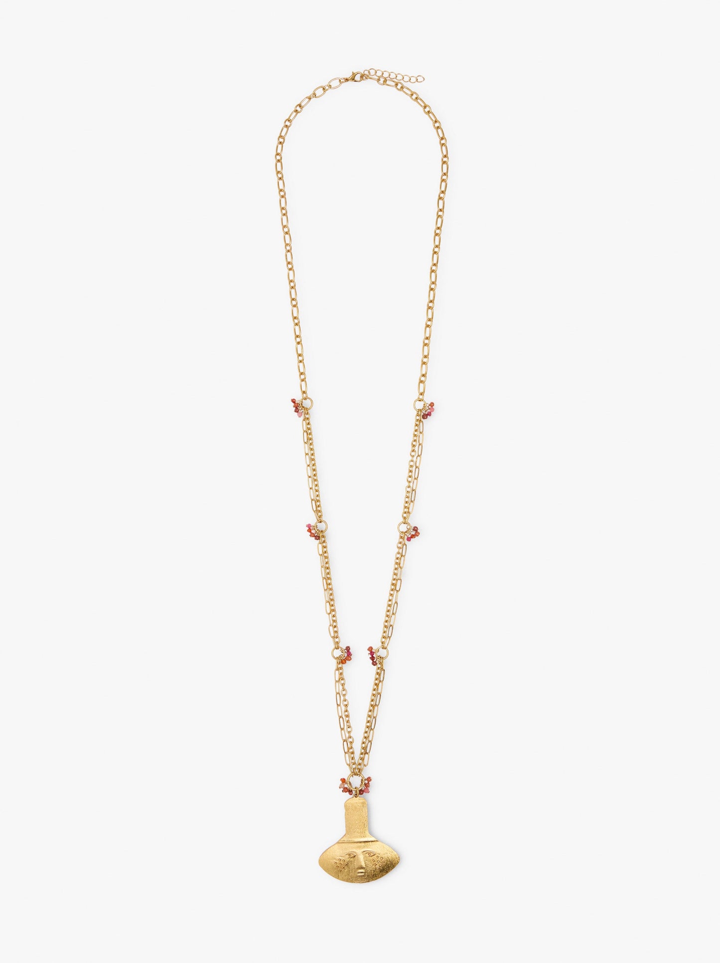 Necklace Of Links With Stone Beads