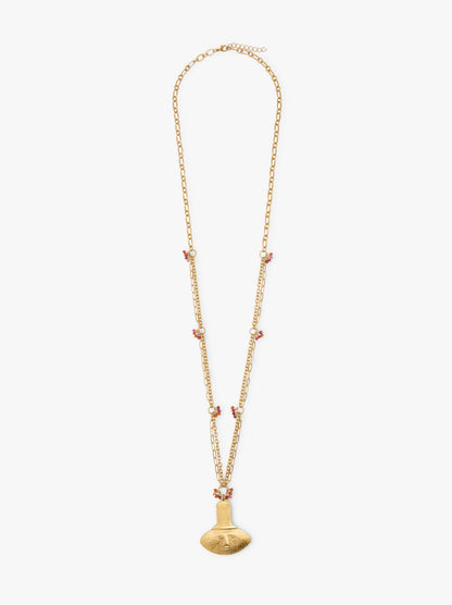 Necklace Of Links With Stone Beads