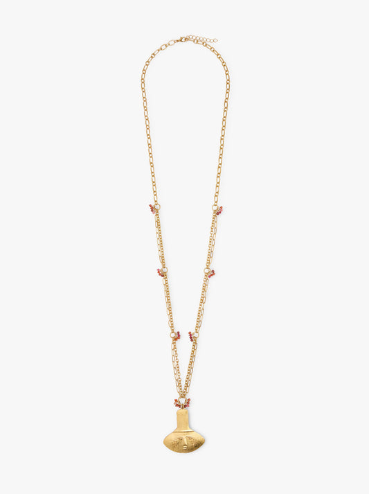 Necklace Of Links With Stone Beads