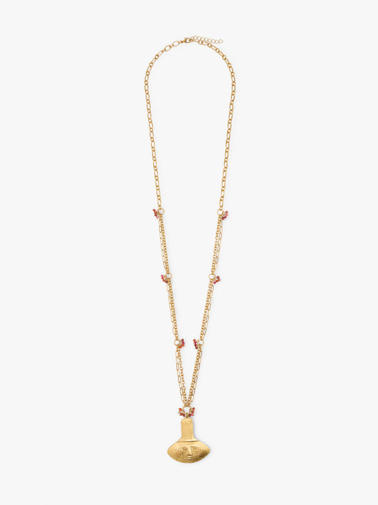 Necklace Of Links With Stone Beads