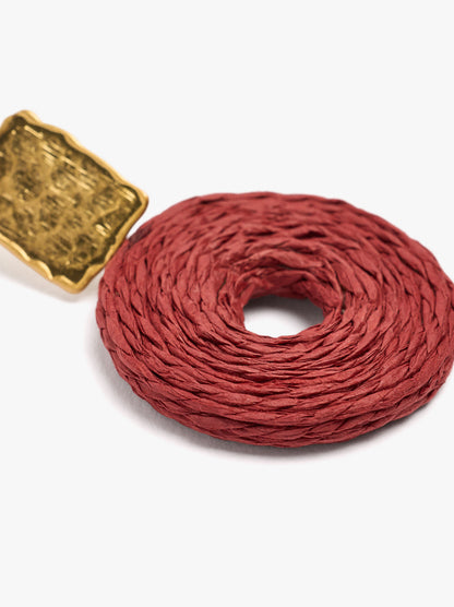 Hoop Earrings With Raffia Effect