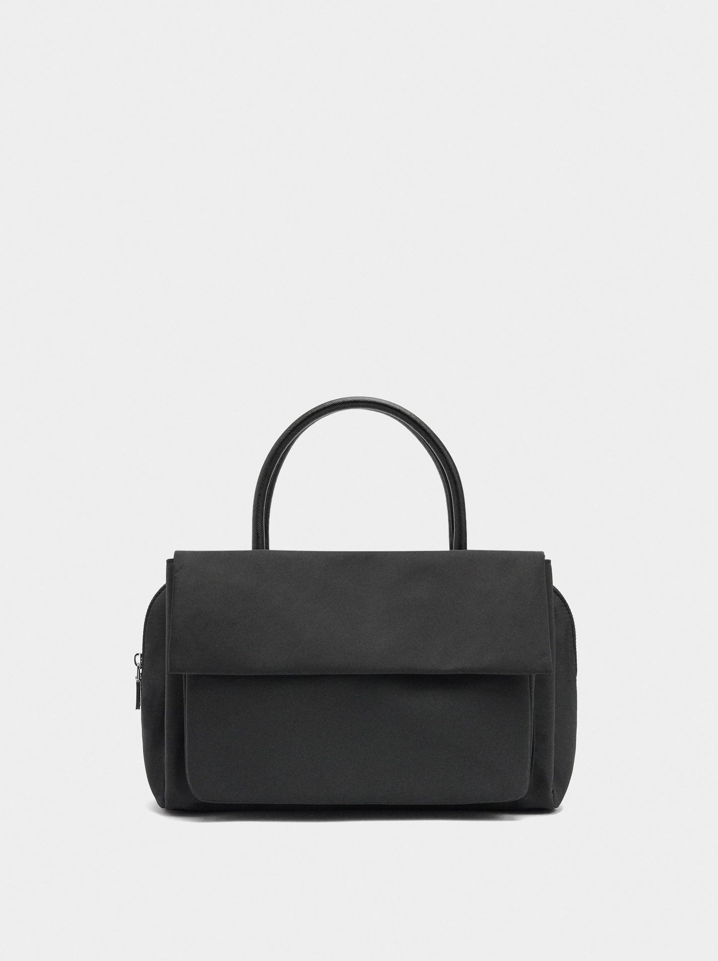 Nylon Tote Bag With Double Flap