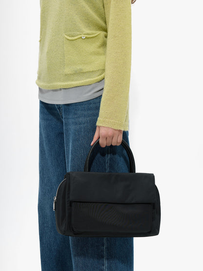 Nylon Tote Bag With Double Flap
