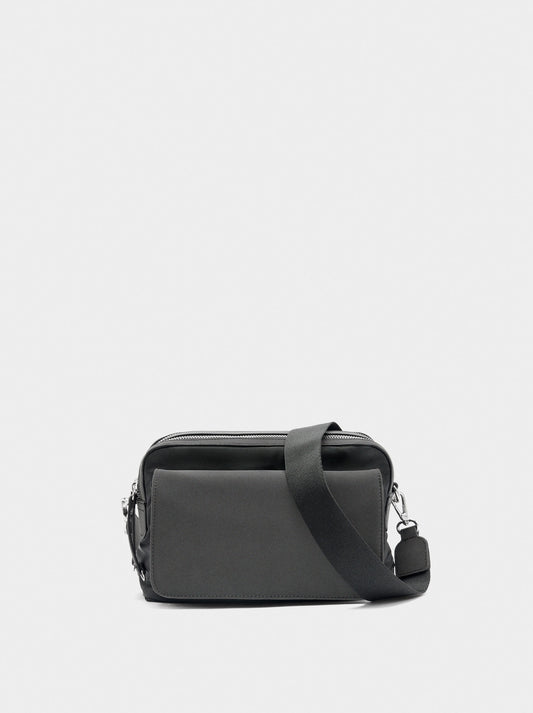 Nylon Crossbody Bag With Flap