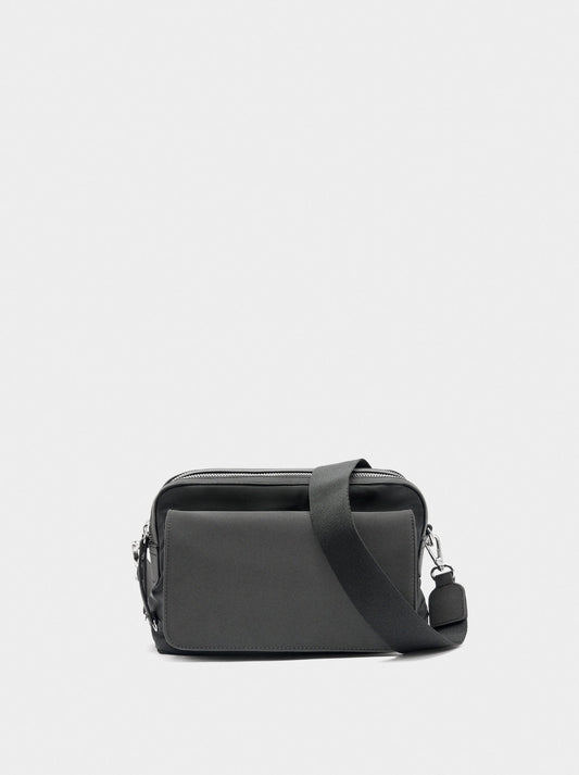 Nylon Crossbody Bag With Flap