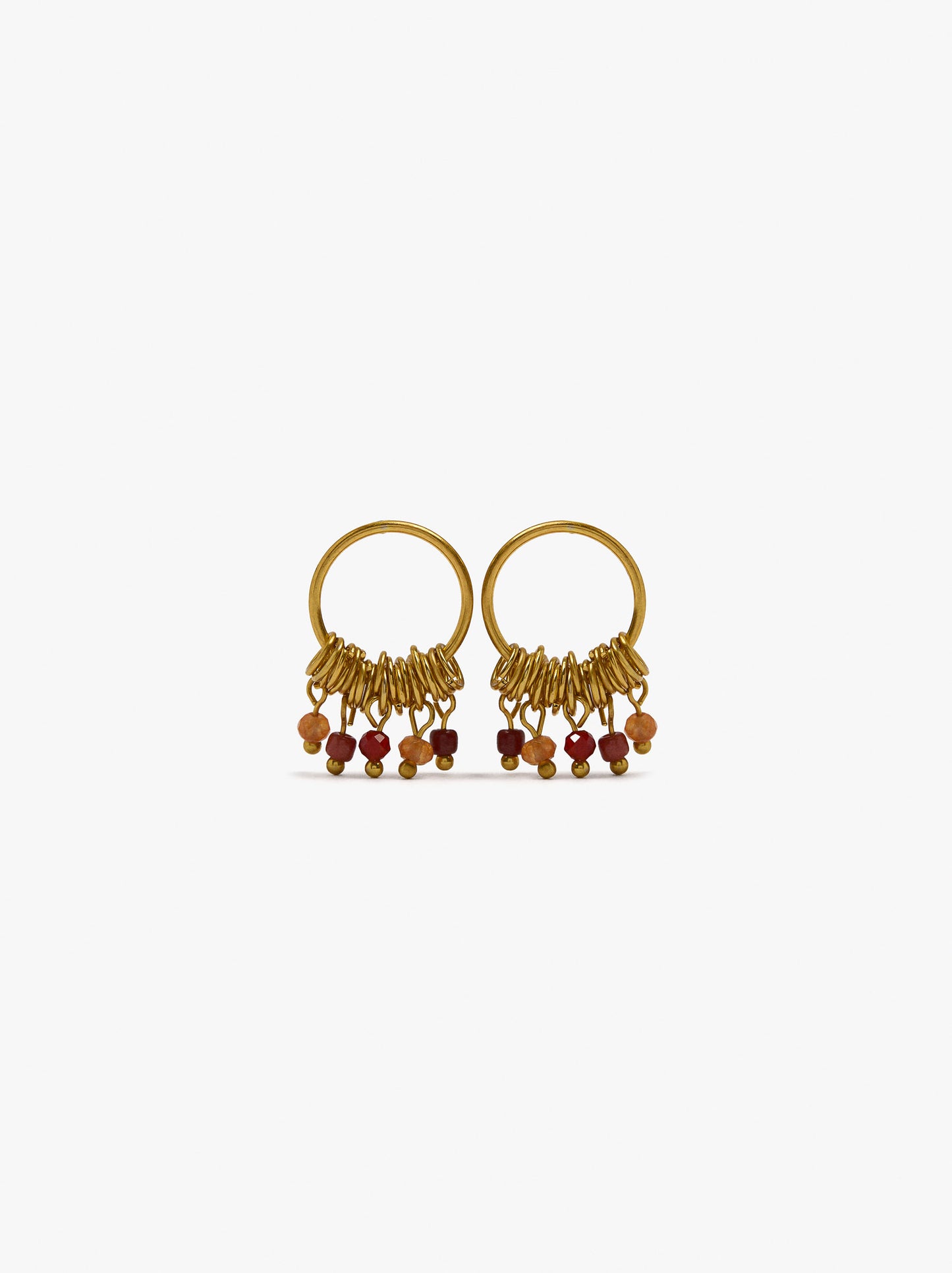 Hoop Earrings With Stone Beads