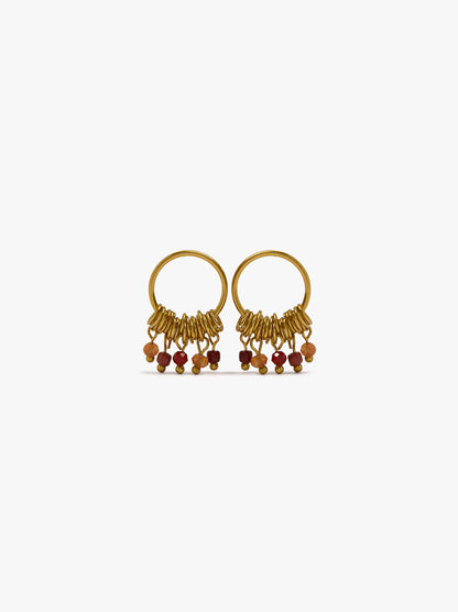 Hoop Earrings With Stone Beads
