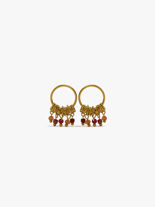 Hoop Earrings With Stone Beads