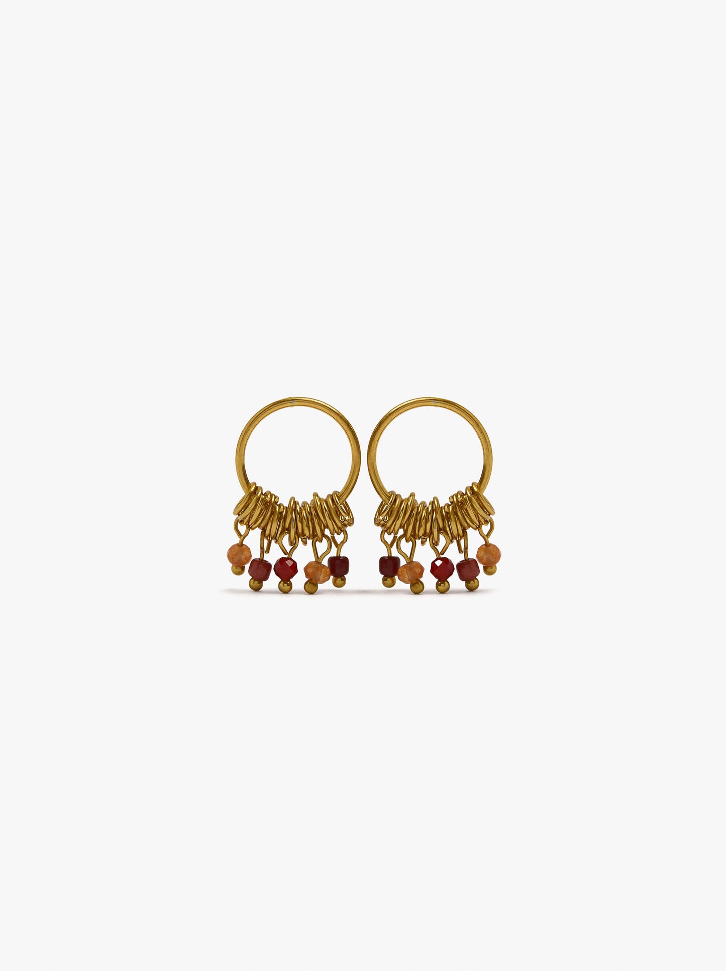 Hoop Earrings With Stone Beads