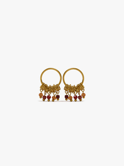 Hoop Earrings With Stone Beads